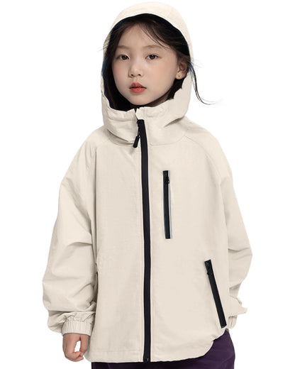 Lolanta Girls Waterproof Hooded Jacket Lightweight Raincoats for Kids Boys Windbreaker Outdoor Rain Jacket 7-15Years
