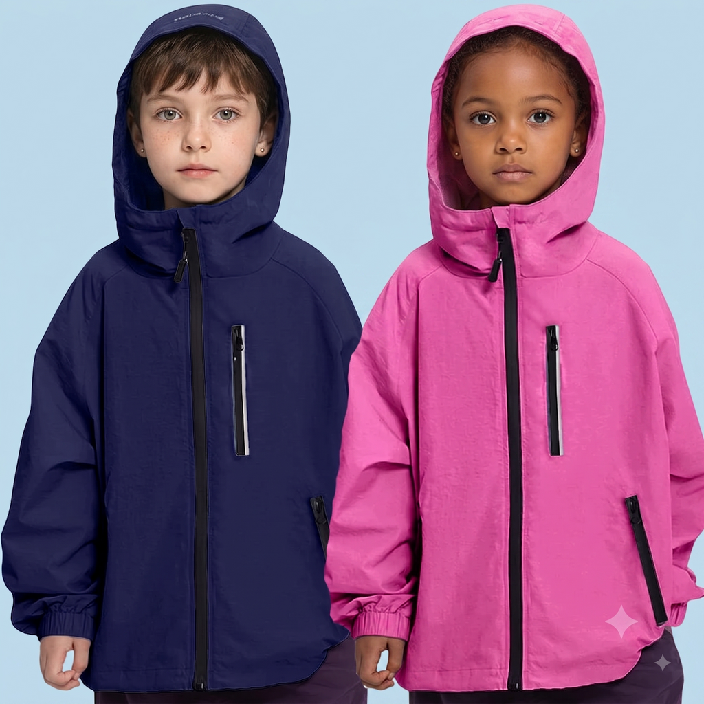 Lolanta Girls Waterproof Hooded Jacket Lightweight Raincoats for Kids Boys Windbreaker Outdoor Rain Jacket 7-15Years