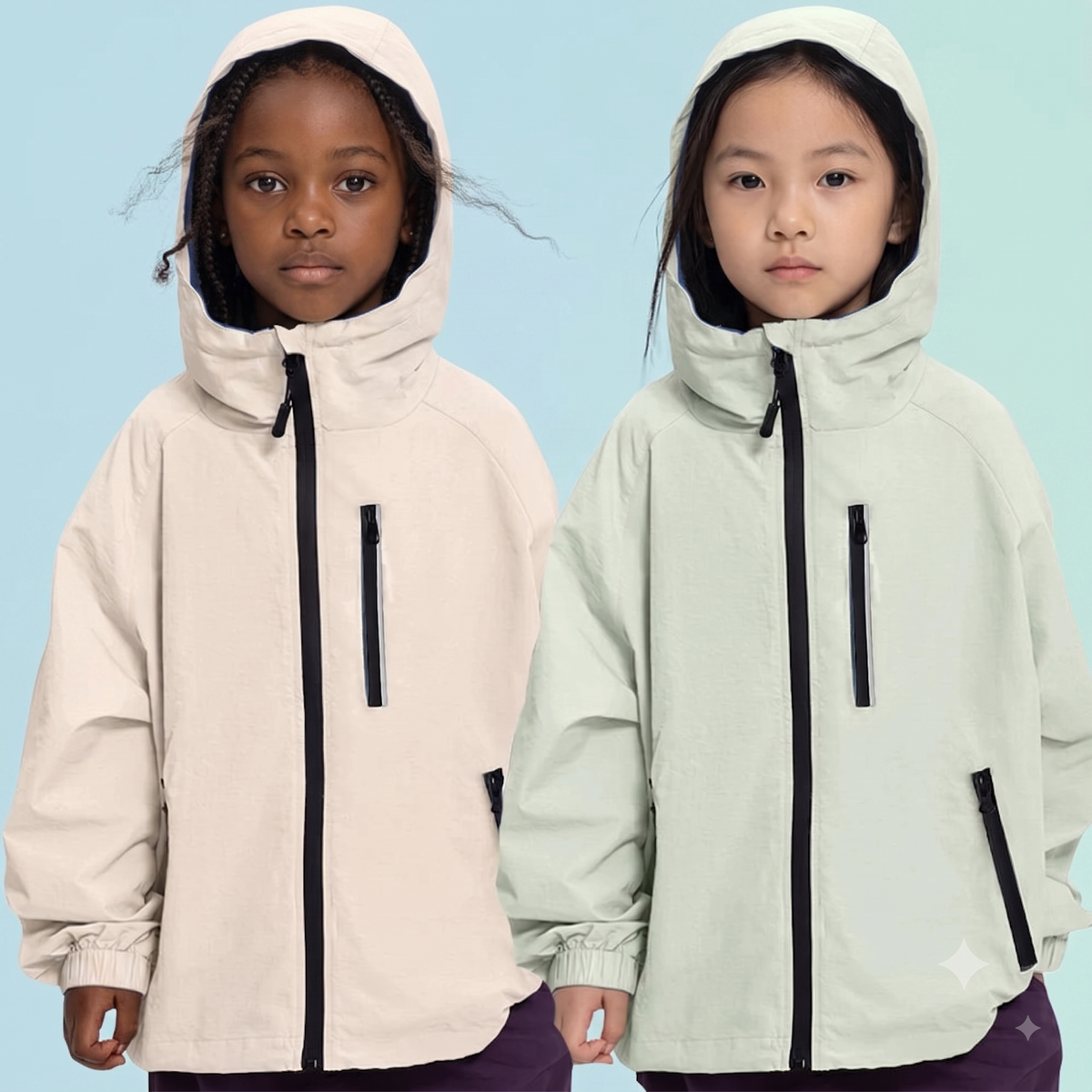 Lolanta Girls Waterproof Hooded Jacket Lightweight Raincoats for Kids Boys Windbreaker Outdoor Rain Jacket 7-15Years