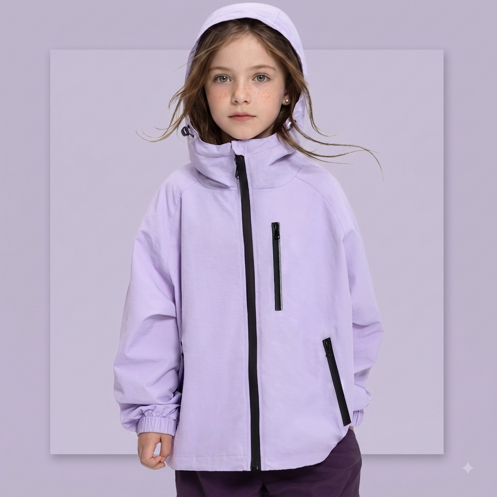 Lolanta Girls Waterproof Hooded Jacket Lightweight Raincoats for Kids Boys Windbreaker Outdoor Rain Jacket 7-15Years