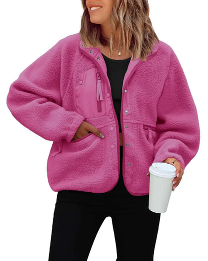 New Autumn and Winter Women Polar Fleece Loose Jacket Retro Harajuku Casual Street Jacket Top
