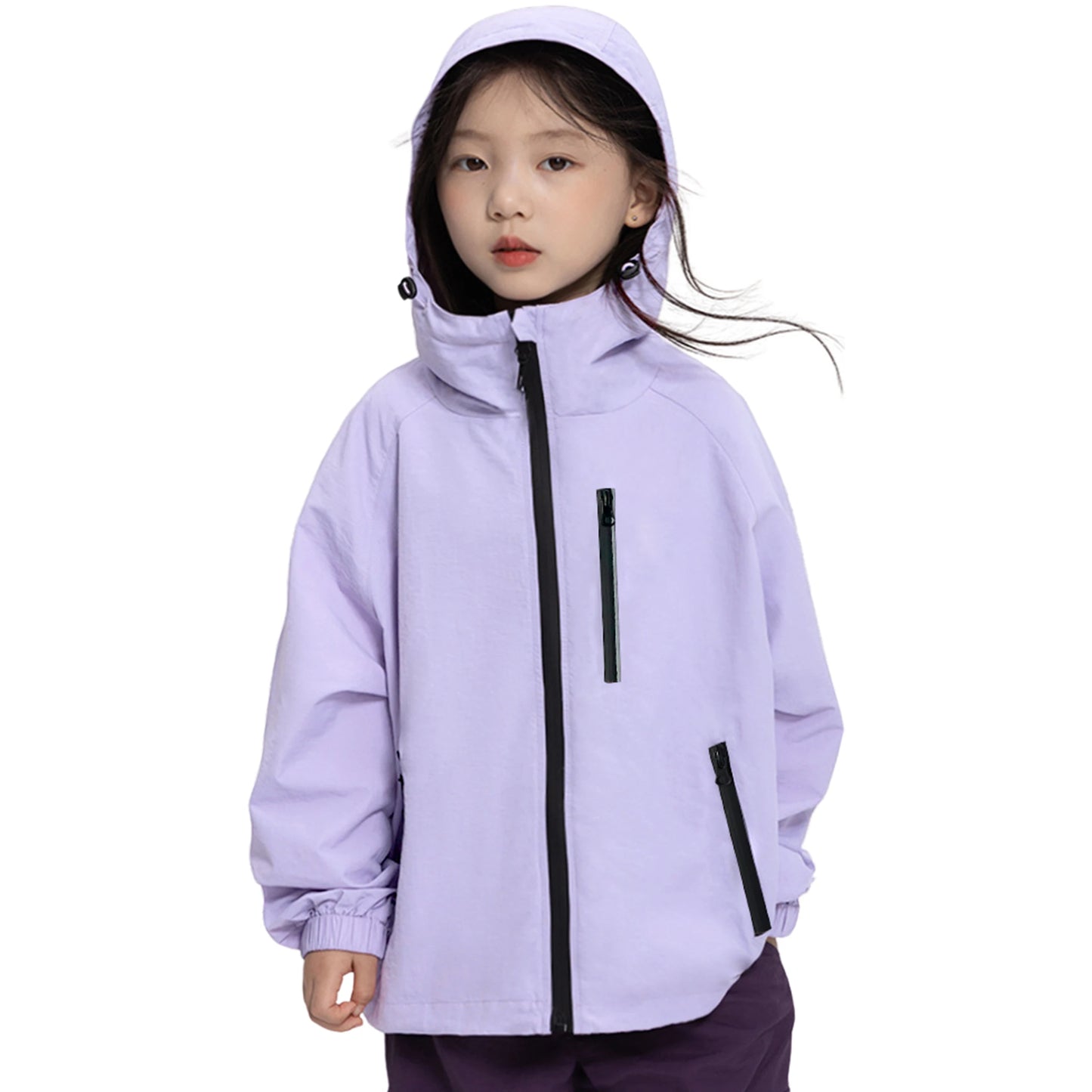 Lolanta Girls Waterproof Hooded Jacket Lightweight Raincoats for Kids Boys Windbreaker Outdoor Rain Jacket 7-15Years