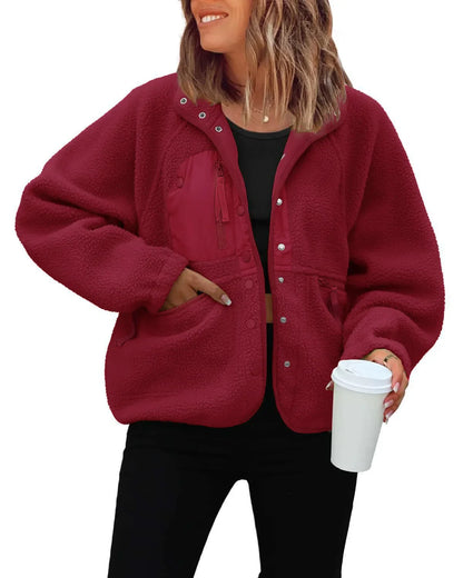 New Autumn and Winter Women Polar Fleece Loose Jacket Retro Harajuku Casual Street Jacket Top