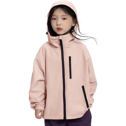Lolanta Girls Waterproof Hooded Jacket Lightweight Raincoats for Kids Boys Windbreaker Outdoor Rain Jacket 7-15Years