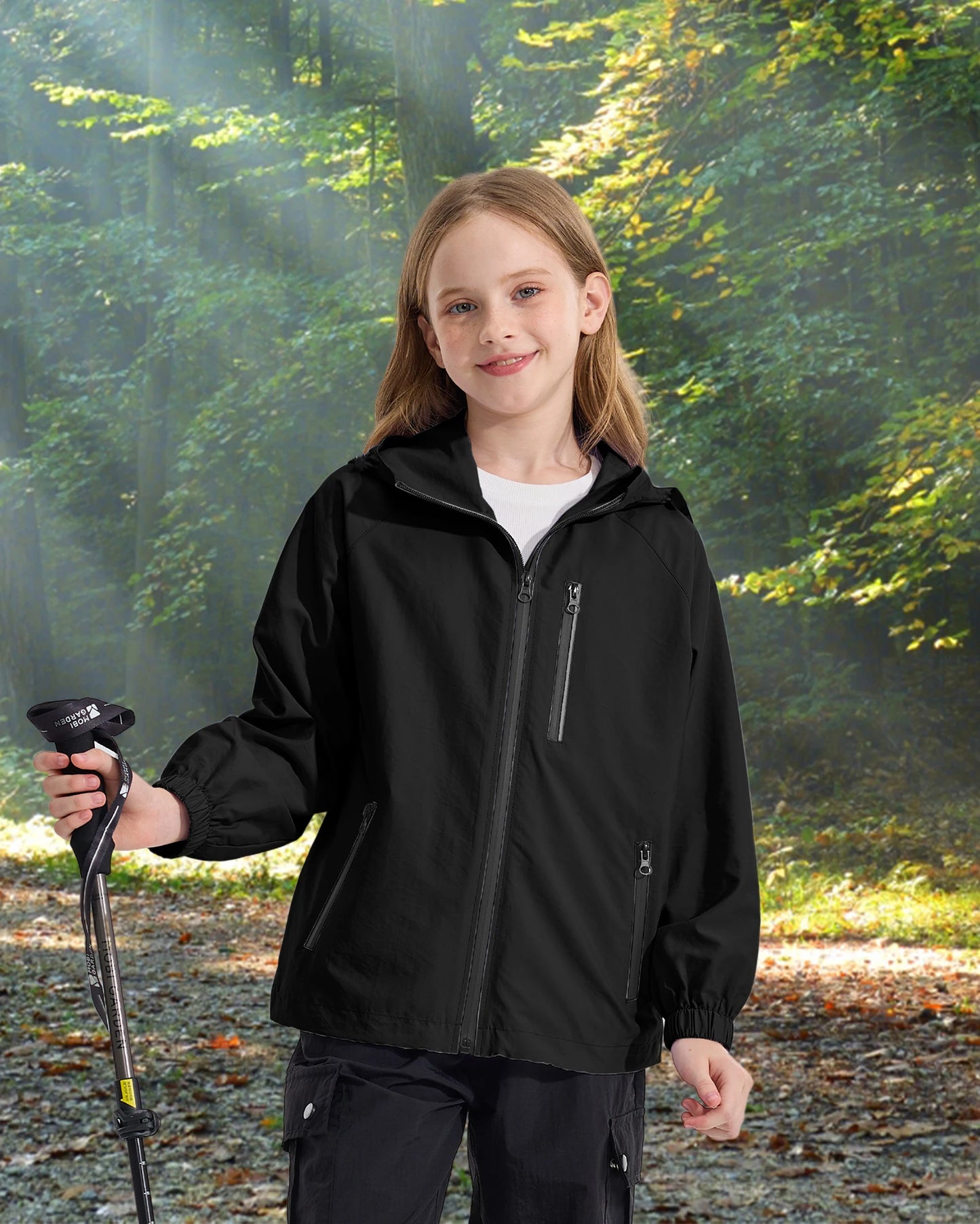 Lolanta Girls Waterproof Hooded Jacket Lightweight Raincoats for Kids Boys Windbreaker Outdoor Rain Jacket 7-15Years
